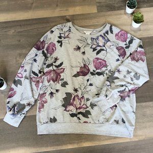 Reitmans Printed French Terry Sweater L